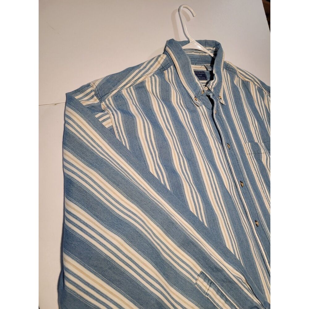 Susquehanna Trail Outfitters Mens 2XT Blue Striped Button Up Shirt #-0315